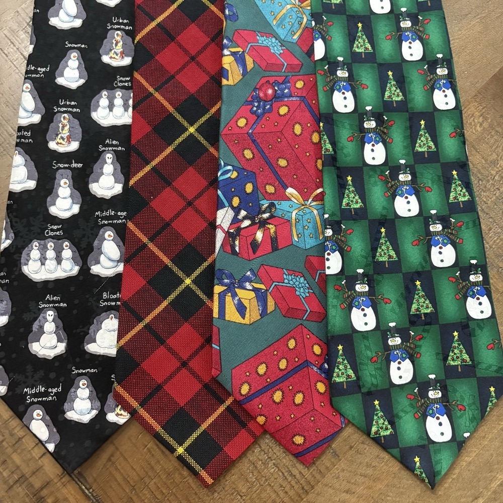 Men's Christmas Holiday Tie Collection 4 Variety Of Designs And Materials
